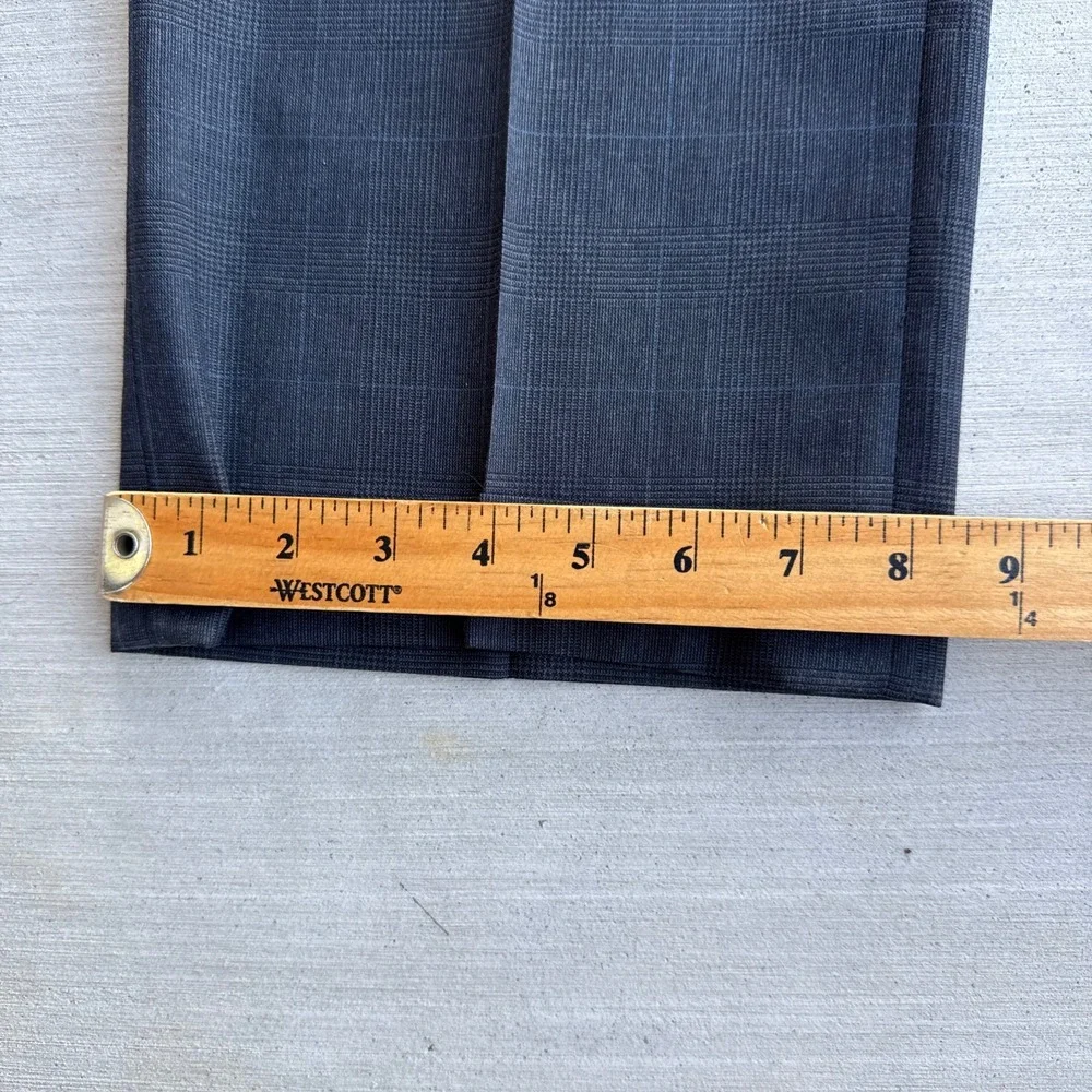 Jos A Bank Suit Mens 43L 34R Grey Glen Plaid Wool 2 Button Pleated Cuffed 2pc